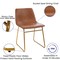 Flash Furniture 2 Pk 18 Inch Light Brown LeatherSoft Dining Chairs ET-ER18345-18-LB-GG - alternate 9
